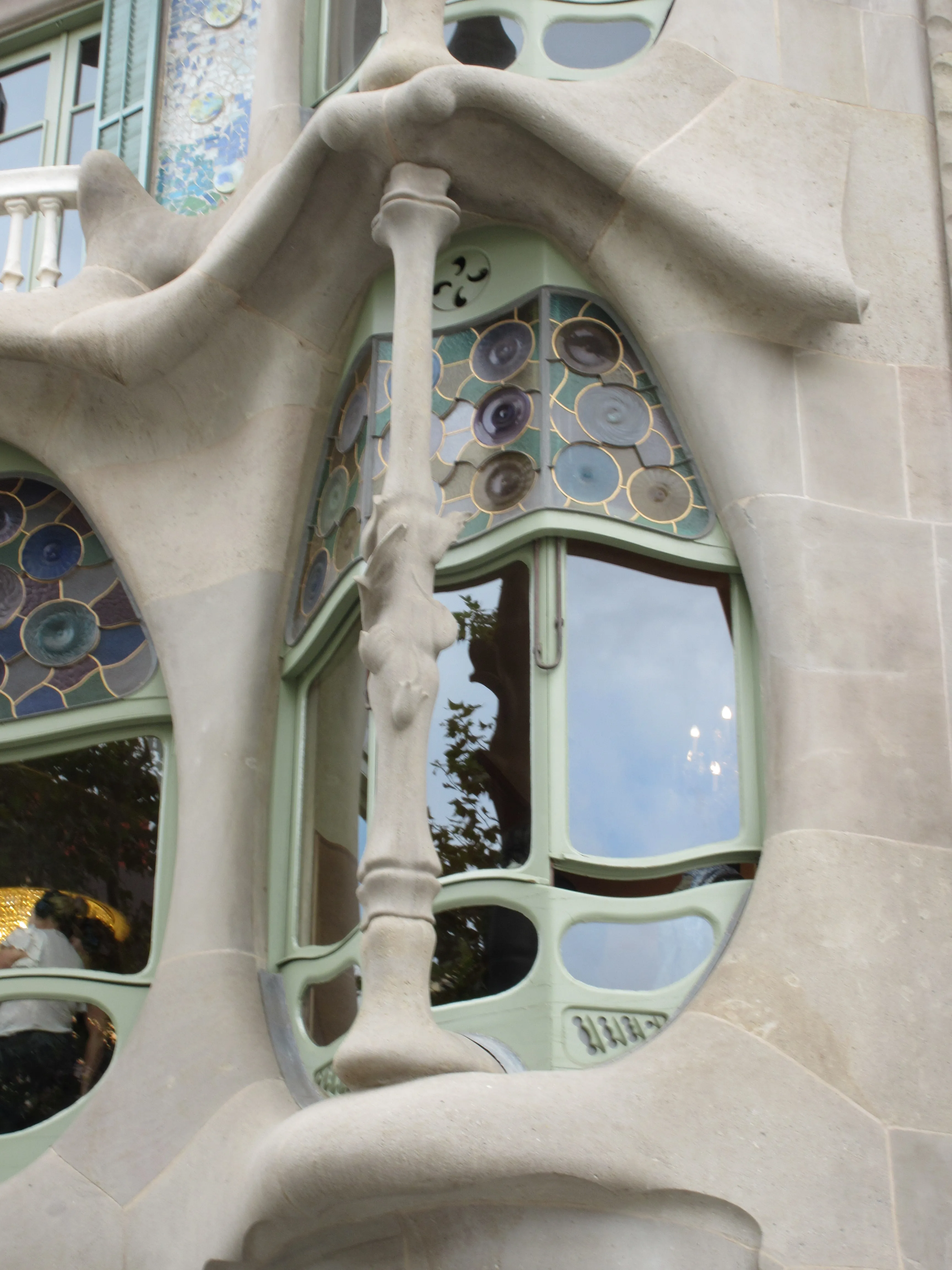 Skeletal balcony detail at Casa Batlló, the House of Bones, Barcelona