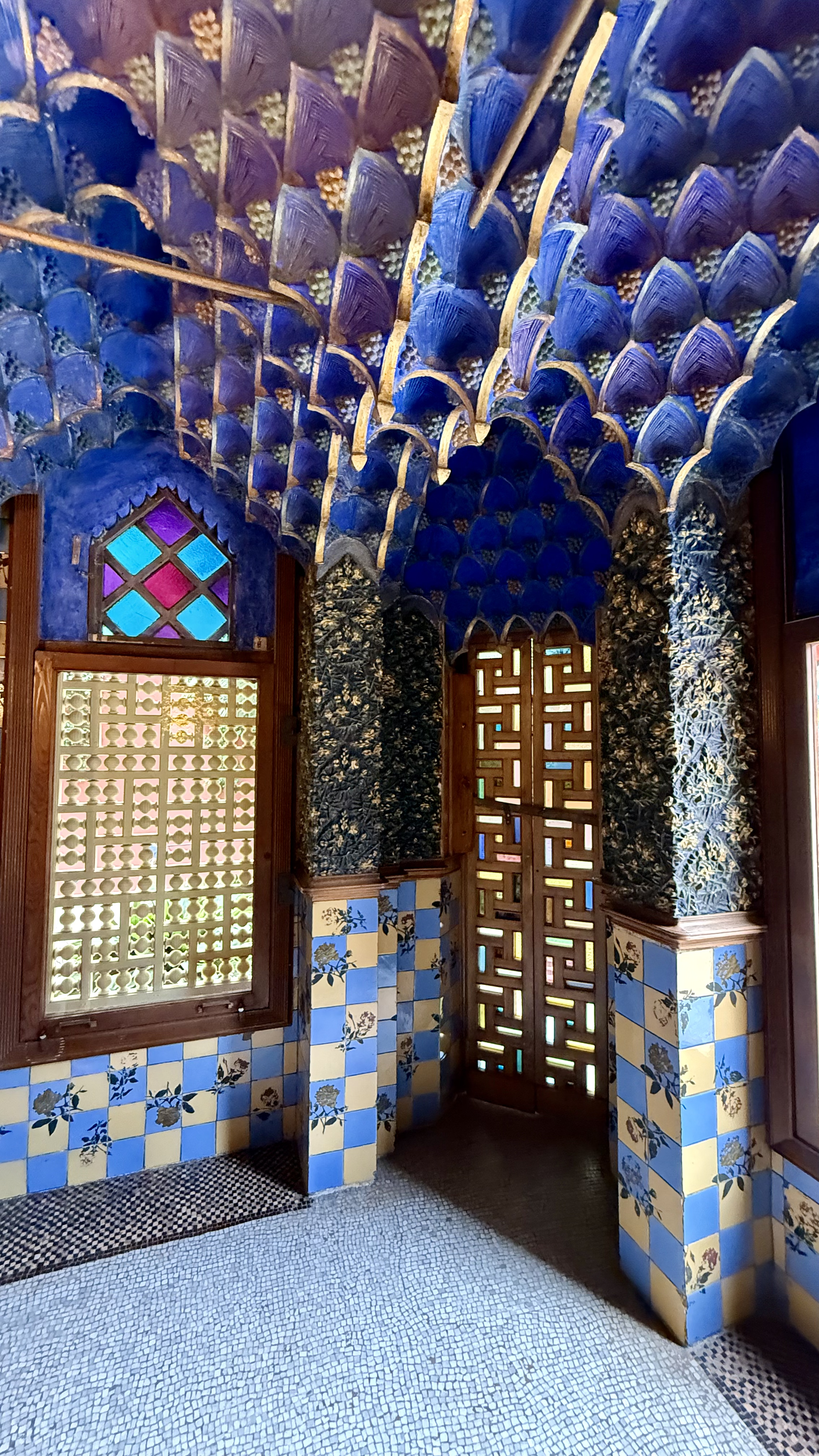 Casa Vicens Barcelona smoking room restoration Gaudí blue interior