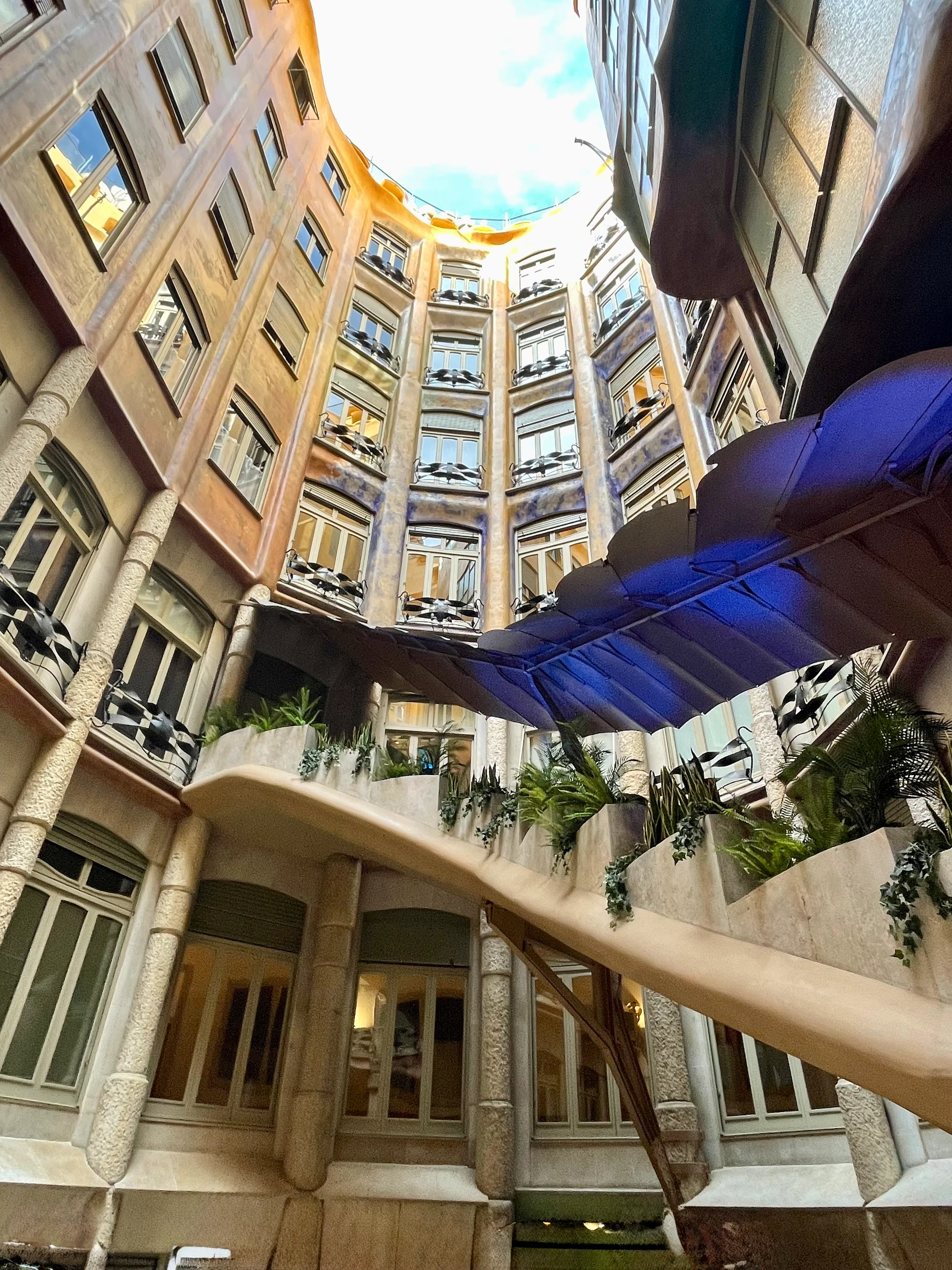 The central indoor patio of La Pedrera