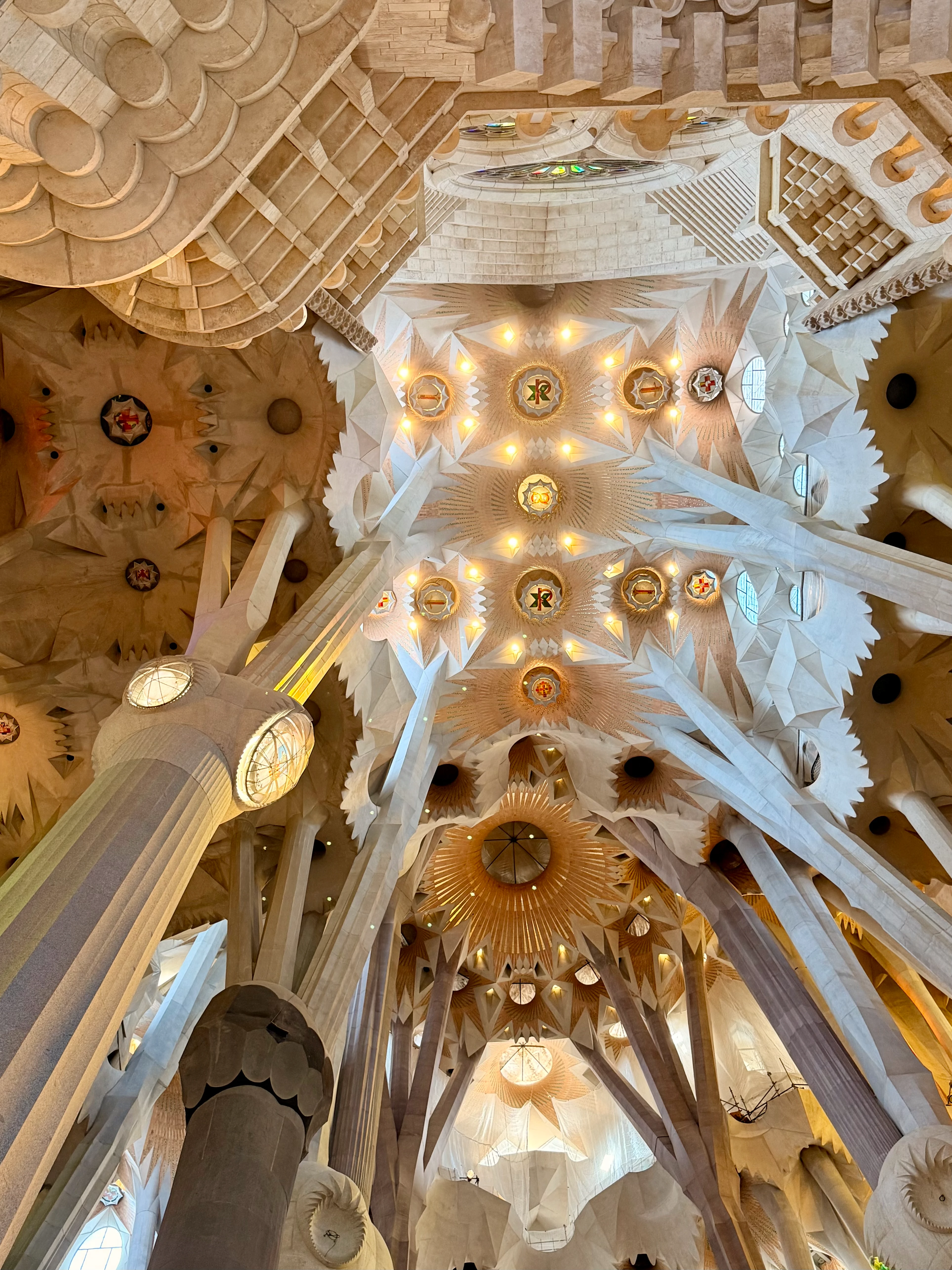 Sagrada Família interior stained glass and columns Barcelona