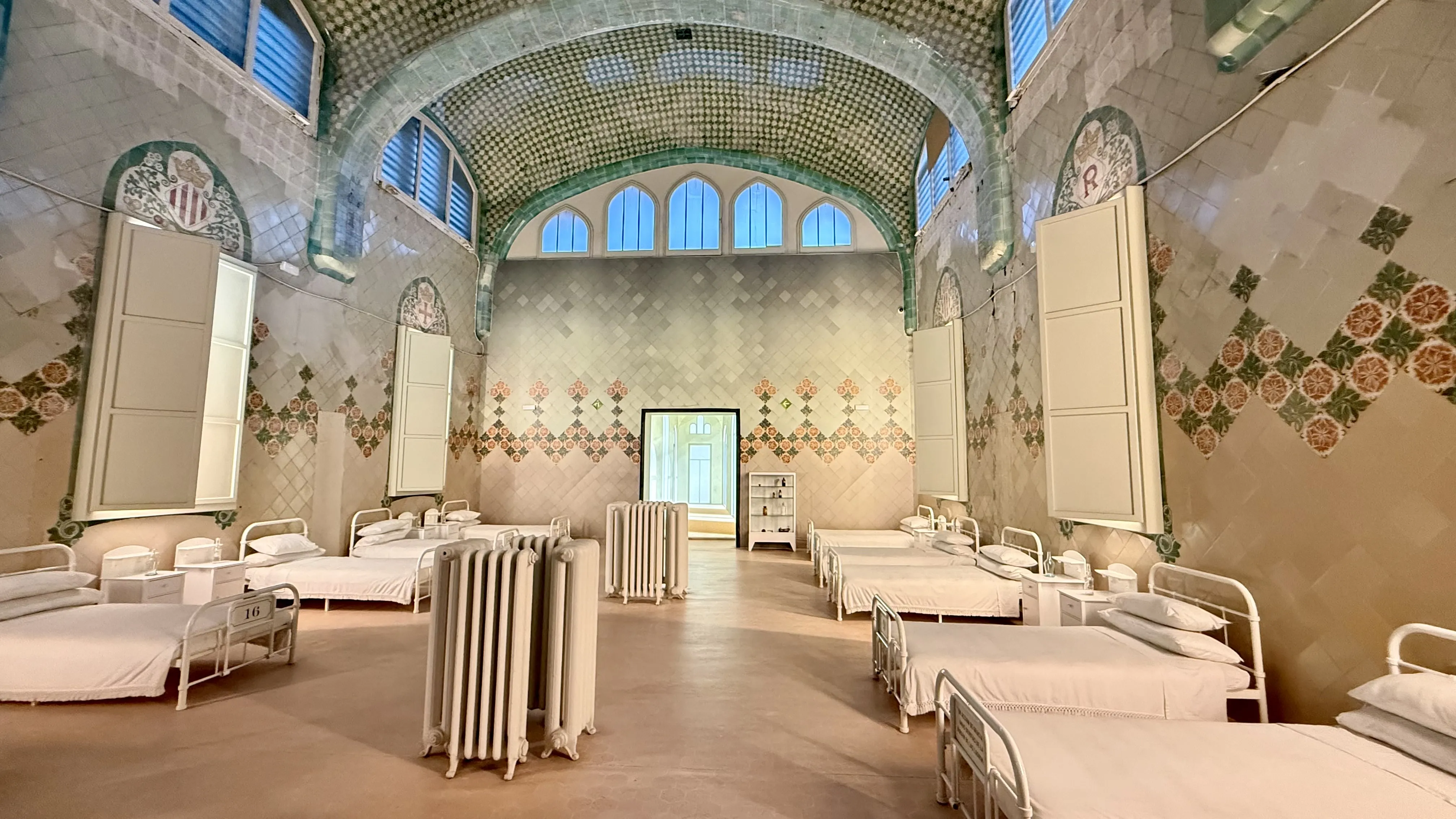 Garden courtyard at Hospital de Sant Pau Barcelona