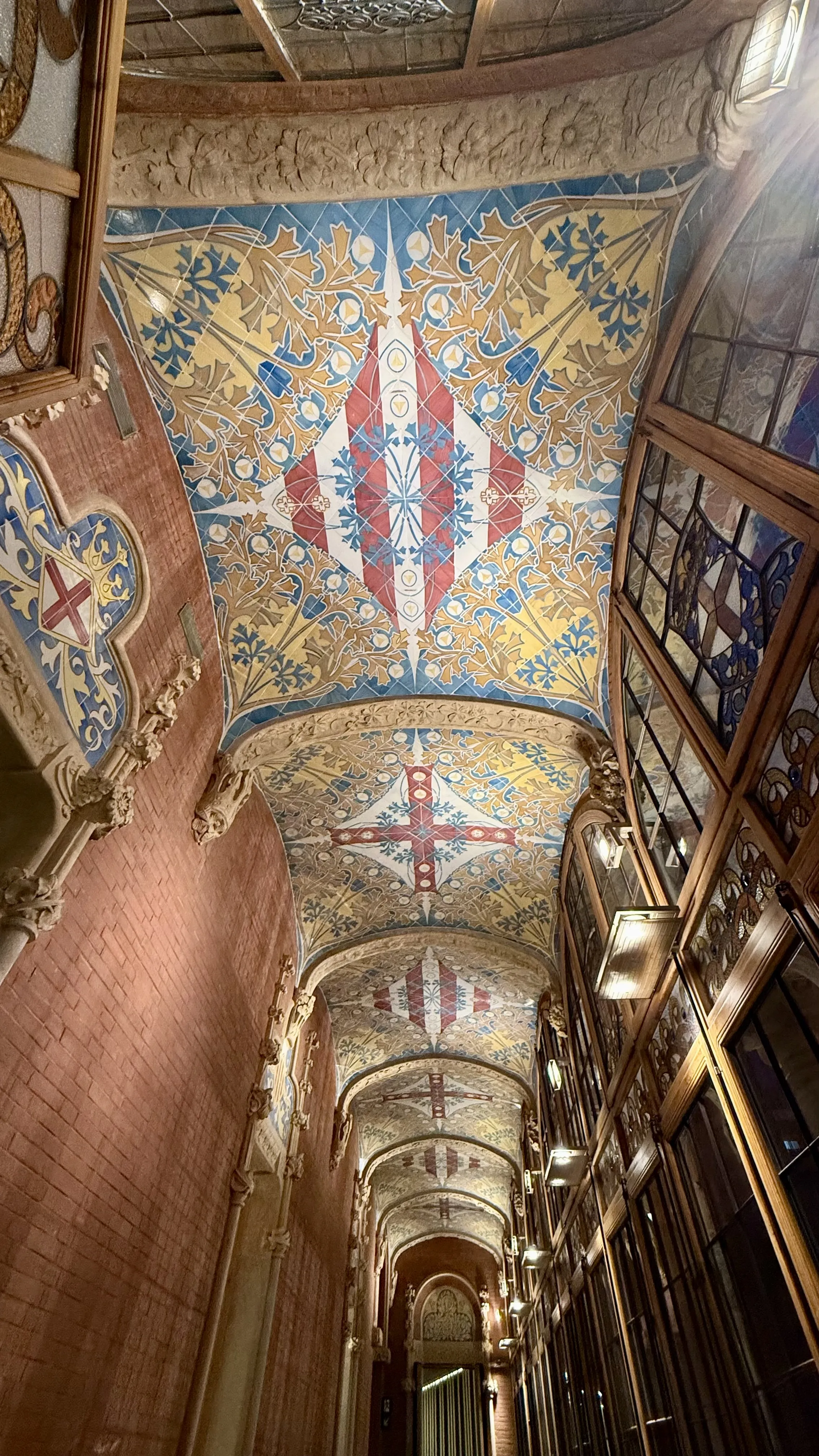 Ornate ceramic interior at Hospital de Sant Pau Barcelona