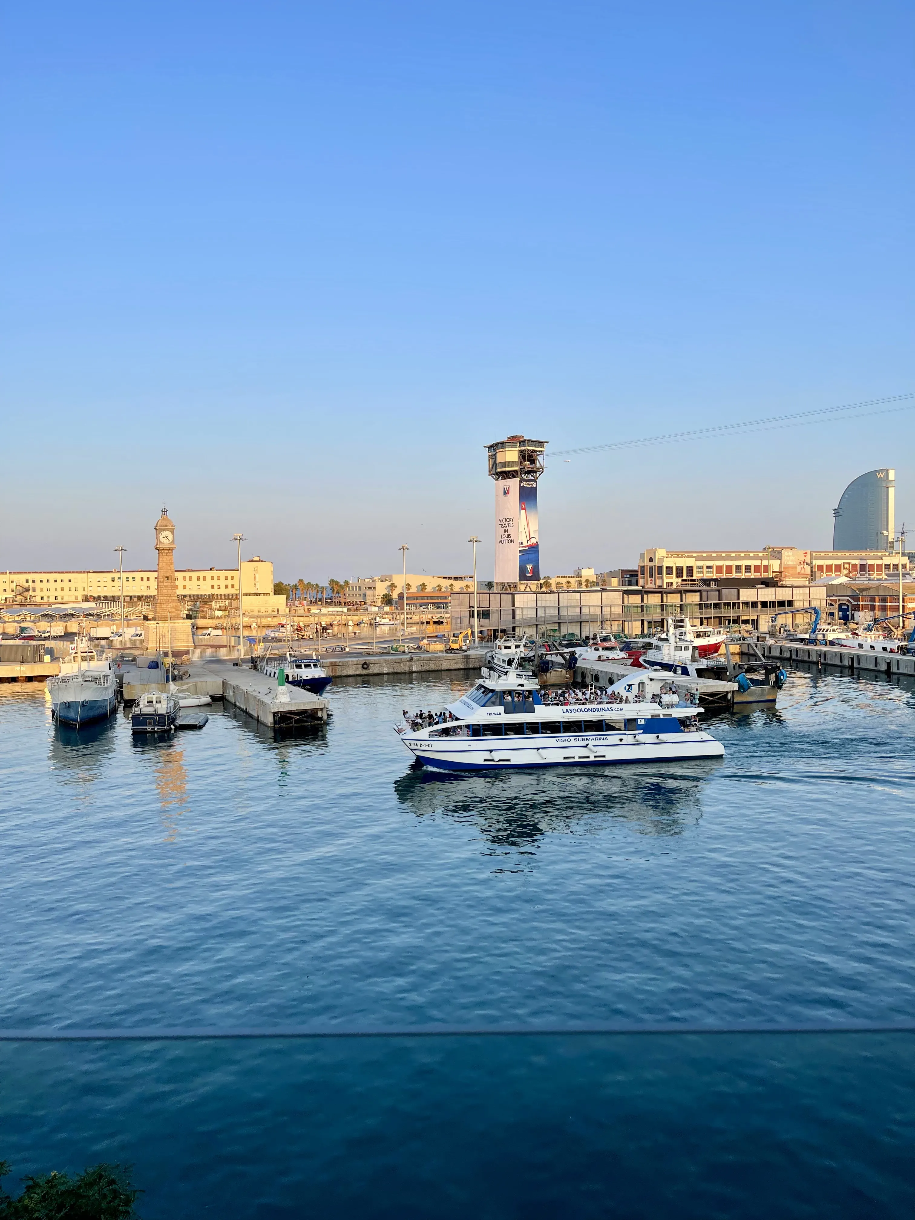 Time Out Market terrace with sea views over Port Vell, Barcelona