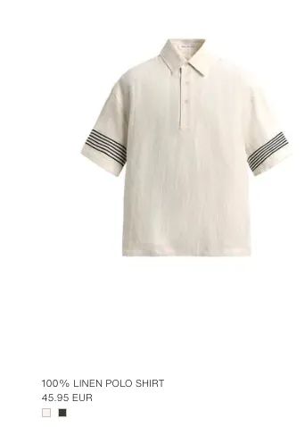Zara linen polo shirt — EU outside Spain price €45.95