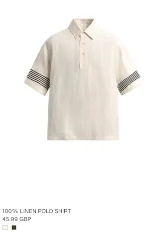 Zara linen polo shirt — UK price £45.99